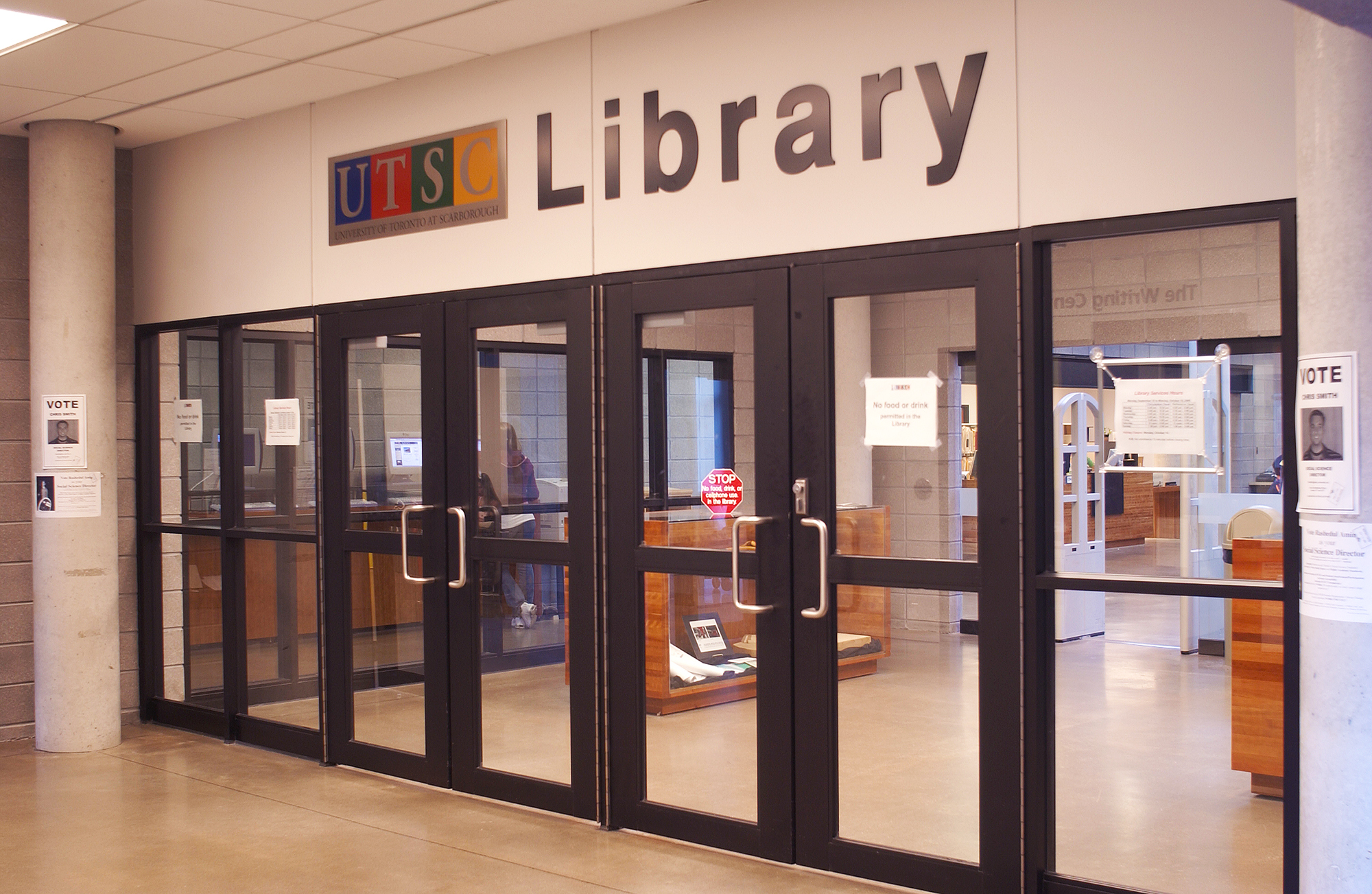 Front doors of the U of T Scarborough Library