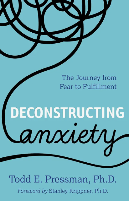 “Deconstructing anxiety” where the "a" in anxiety leads out to an unraveled string  