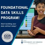 Foundational Data Skills program with a person in front of a screen