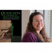 UTSC Librarian Kirsta Stapafeldt and new book cover. 