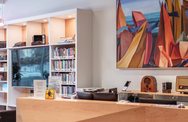 Image of the front desk of The BRIDGE