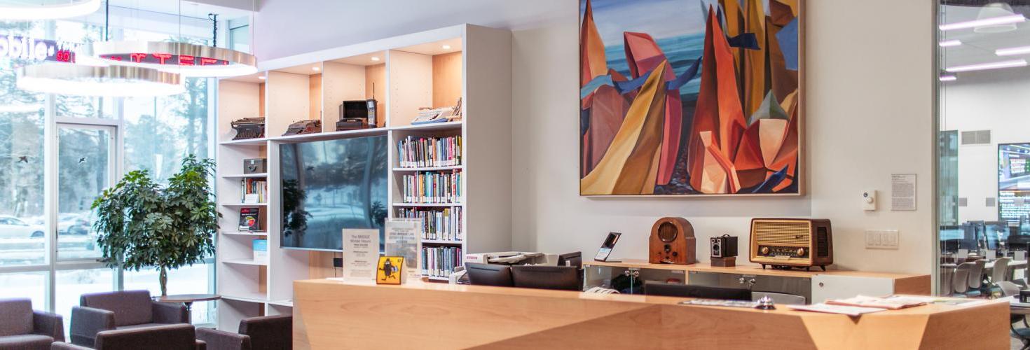 Image of the front desk of The BRIDGE