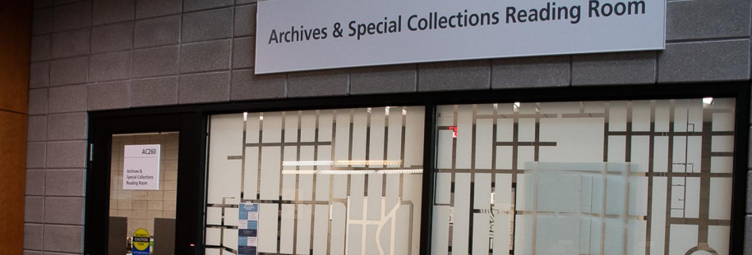 A cropped image of the top of the Archives and Special Collections Reading Room