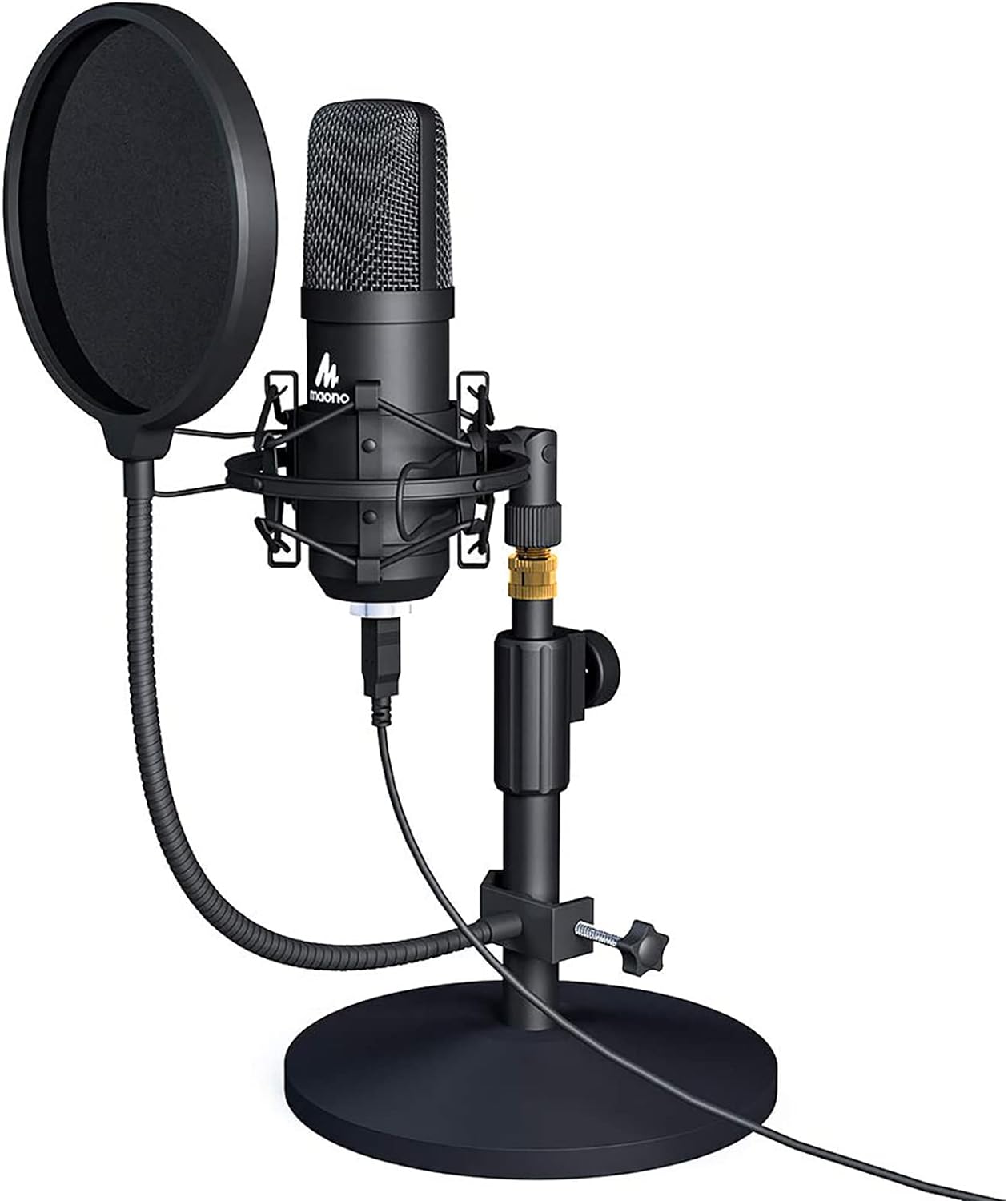 USB microphone kit with stand and pop filter