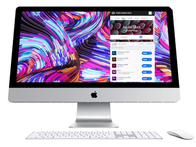 Image of iMac with Adobe Creative Cloud